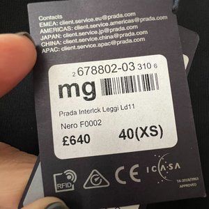 Prada New Black Leggings